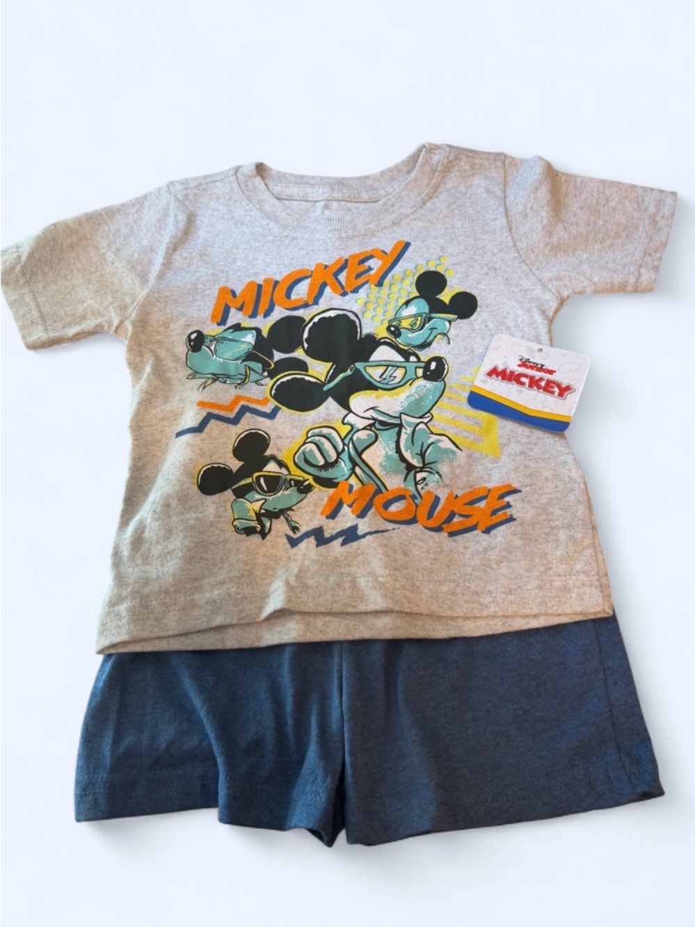 Disney Gray Tee with Red Mickey Label